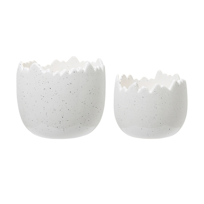                             Skořápkový květináč Mona White Melange 14 cm                        