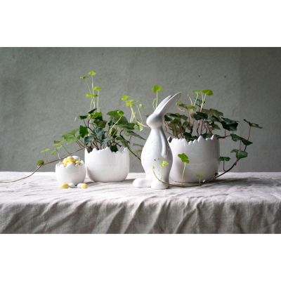                             Skořápkový květináč Mona White Melange 14 cm                        