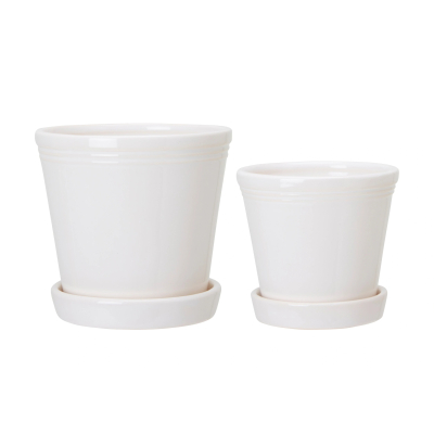                             Květináč s podmiskou Emelina White 15 cm                        