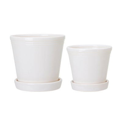                             Květináč s podmiskou Emelina White 13 cm                        