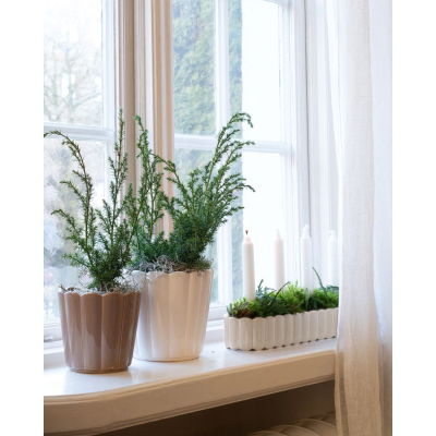                             Květináč Edna Oval White 30 cm                        