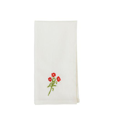                             Bavlněné ubrousky s výšivkami Flowers - set 4 ks                        