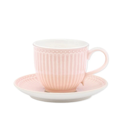 Šálek s podšálkem Alice Pale Pink 200 ml                    