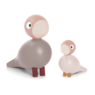 Dřevění ptáčci Liv and Lykke Soft Pink - set 2 ks                    