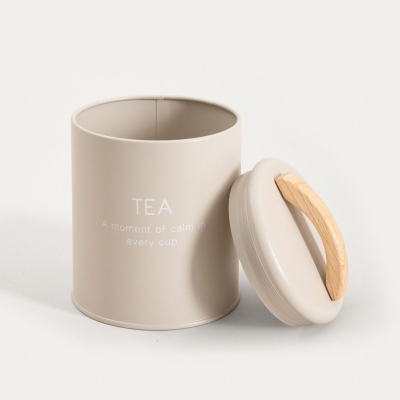                             Plechová dóza na čaj Flora Beige 900 ml                        
