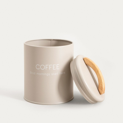                             Plechová dóza na kávu Flora Beige 900 ml                        