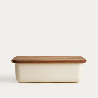                             Chlebník Noris Beige s víkem/prkénkem 40 cm                        