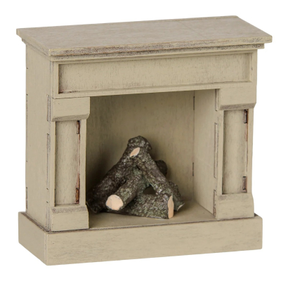 Hořící krb pro myšky Maileg Fireplace Off-White                    