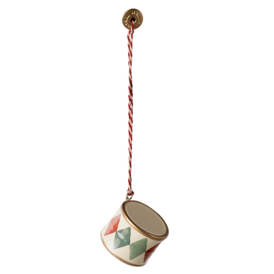 Vánoční plechová ozdoba Drum Small Classic Green                    