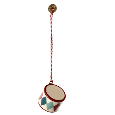 Vánoční plechová ozdoba Drum Small Classic Red                    