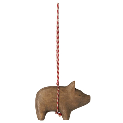 Vánoční dřevěná ozdoba Xmas Pig Nature                    