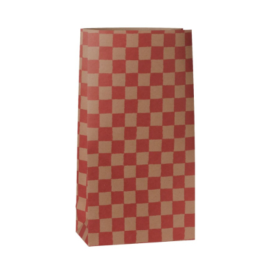 Dárkový papírový sáček Checker Medium Powder/Red                    
