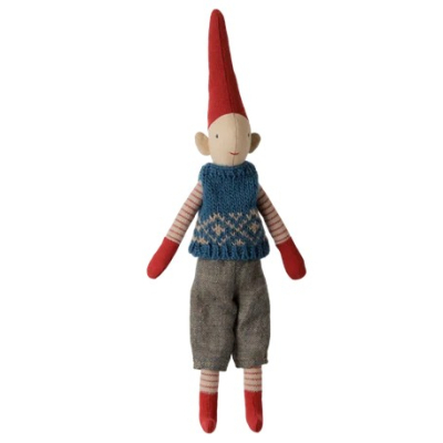 Vánoční skřítek Pixy Boy Blue Knitted Vest 26 cm                    