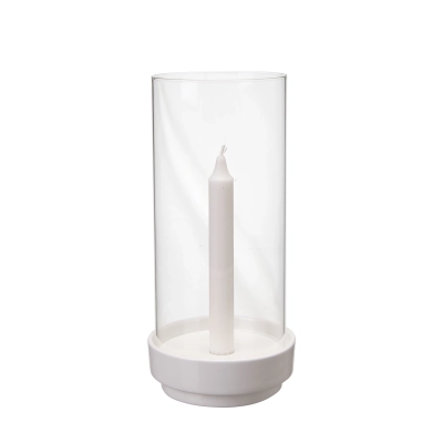 Keramický svícen se stínítkem Mette White 27 cm                    
