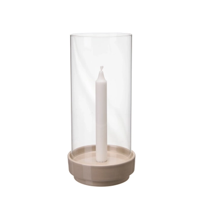 Keramický svícen se stínítkem Mette Beige 27 cm                    