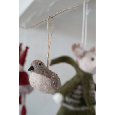                             Závěsná dekorace vlněné zvířátko Bird Beige                        