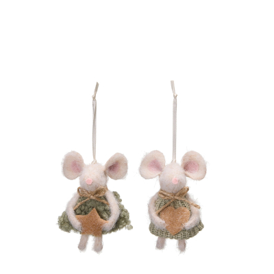 Závěsná dekorace Mouse Green - set 2 ks                    