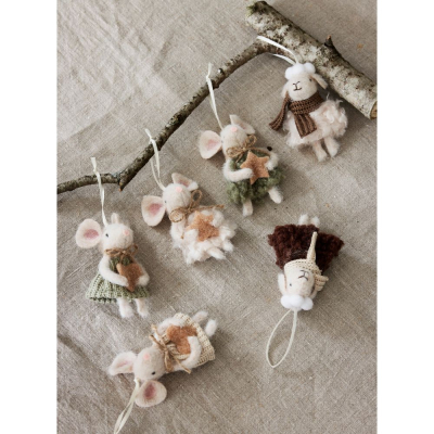                             Závěsná dekorace Mouse Beige - set 2 ks                        