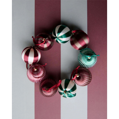                             Vánoční baňky Lustre Brown Burgundy - set 2 ks                        