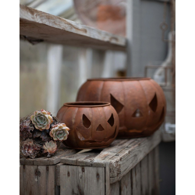                             Kovová lucerna dýně Rust 15 cm                        