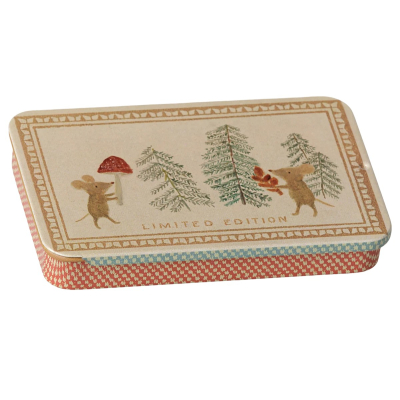 Plechová krabička s výsuvným víčkem Christmas Mice                    