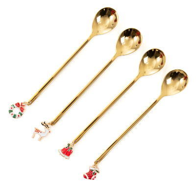                             Vánoční dezertní lžičky Blane Gold - set 4 ks                        
