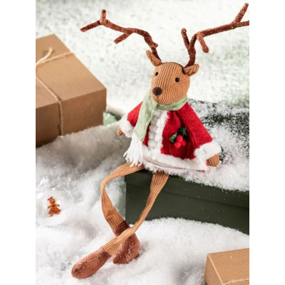                             Vánoční sedící jelínek Maze Coat 53 cm                        