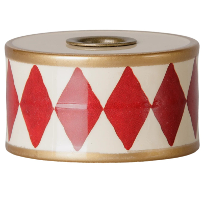                             Kovový svícem Drum Red/Off-White                        