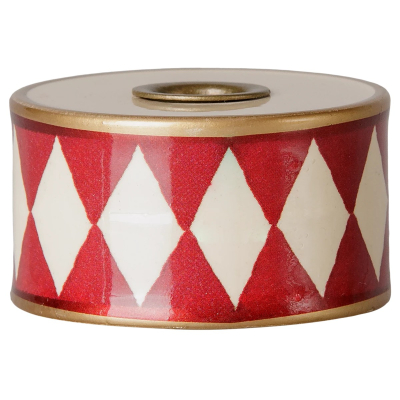                             Kovový svícem Drum Off-White/Red                        