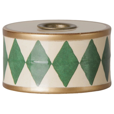                             Kovový svícem Drum Green/Off-White                        
