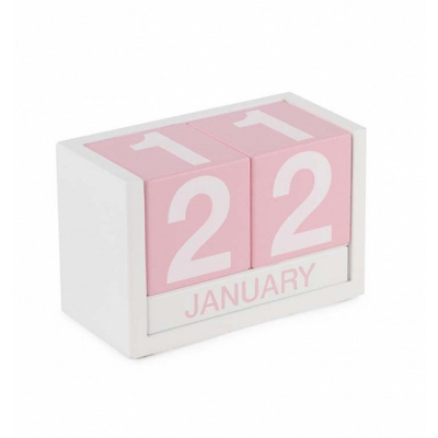 Dřevěný kalendář ThreeSixFive růžový                    