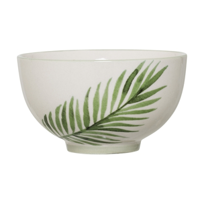 Keramická miska Green leaf bílá                     