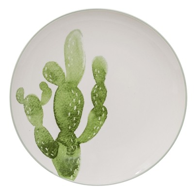 Keramický tanier Cactus biely                    