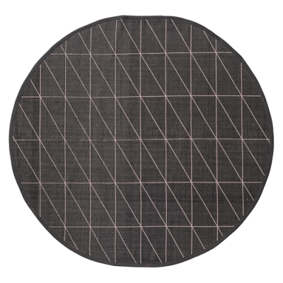 Bavlněný kulatý koberec Nordic černý                    