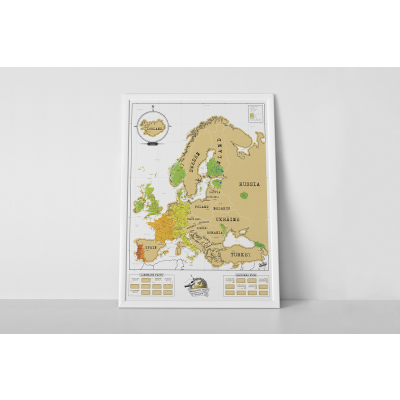                             Nástěnná stírací mapa Evropy                         