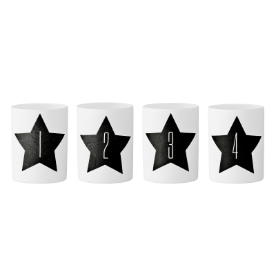 Porcelánové adventní svícny Star – set 4 ks                     