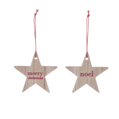 Vianočné drevené ozdoby Noel - sada 2 ks                    