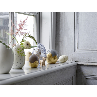                             Keramická váza Vaječná bieloba                        