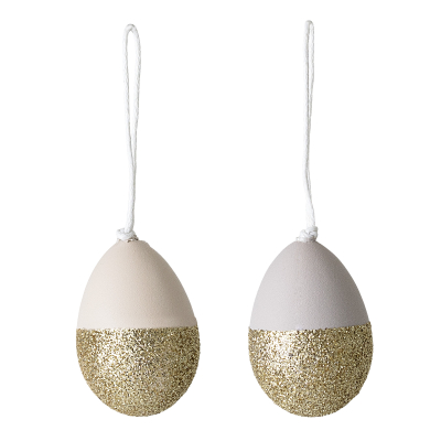 Dekorativní plastové vajíčko zlaté, set 2ks                    