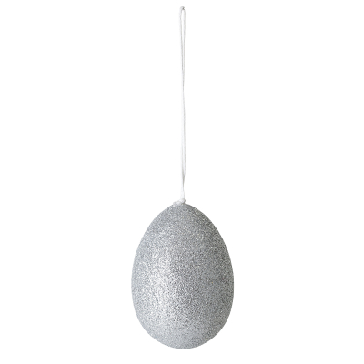 Dekorativní plastové vajíčko stříbrné                    
