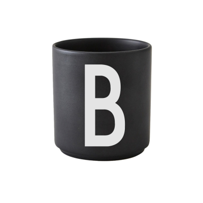Černý porcelánový hrnek Letter B                    
