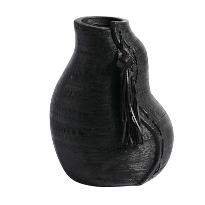 Váza keramicko-kožená Sitika čierna                    