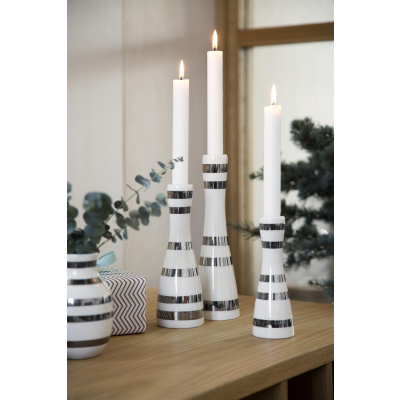                             Keramický svícen Omaggio Silver 16 cm                        