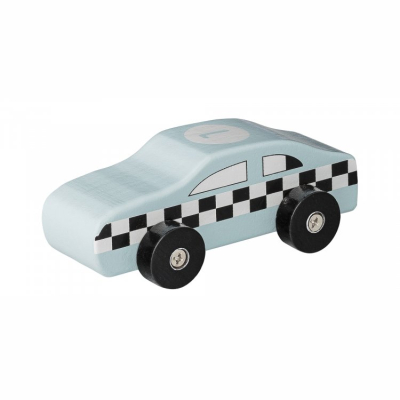 Dětská dřevěná hračka závodní auto modré                    