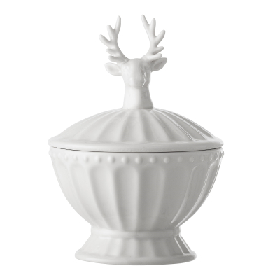 Porcelánová dóza s hlavou jelena                    