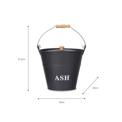                             Černý plechový kyblík s poklopem Ash                        