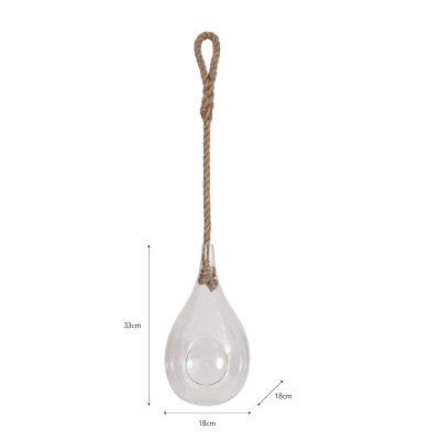                             Skleněné terárium na zavěšení Teardrop                        
