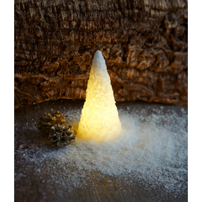 Vánoční svítící dekorace zasněženého stromku malá                    