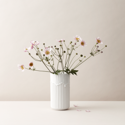 Keramická váza Running Glaze bílá – 20 cm                    