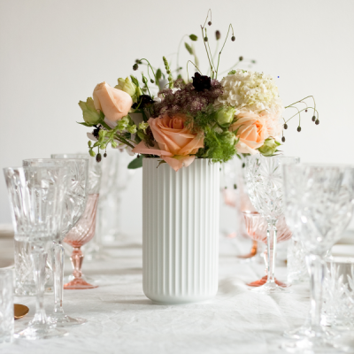                             Porcelánová váza Lyngby bílá - 25 cm                        